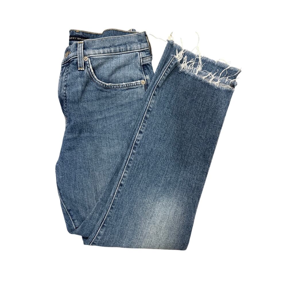 Lucky Brand women's jeans size 8, frayed ends, straight leg